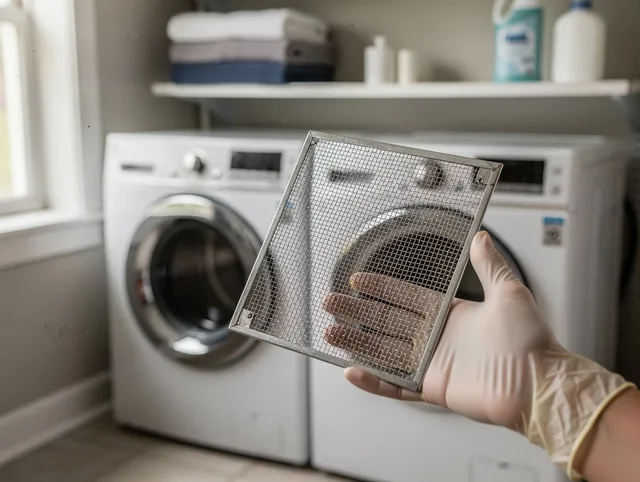 Lauderhill Dryer Vent Cleaning specialist performing detailed lint trap cleaning service in Lauderhill